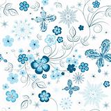 Repeating winter floral pattern