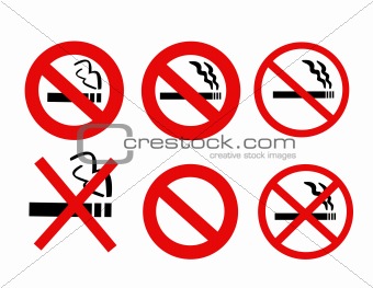 No Smoking Signs collection vector