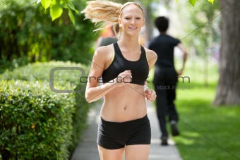 Portrait of a woman jogging