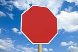 Blank stop sign with clipping path