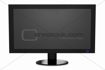 Isolated widescreen TV with clipping path