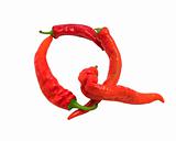 Letter Q composed of chili peppers