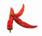 Letter K composed of chili peppers