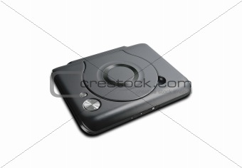 Portable slim external CD isolated on white
