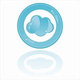 cloud button isolated on white