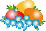 Flowers and Egg. Easter Vector