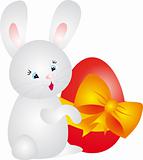 Rabbit and Egg. Vector Illustration