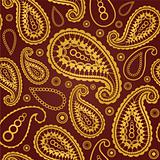 Seamless gold and brown paisley pattern