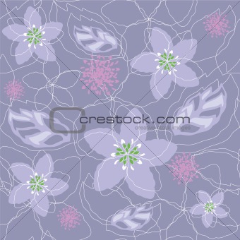 Seamless light purple floral pattern