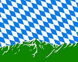 Mountains with flag of Bavaria