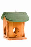wooden birdhouse isolated on the white