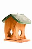 wooden birdhouse isolated on the white