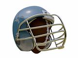 ball inside a football helmet