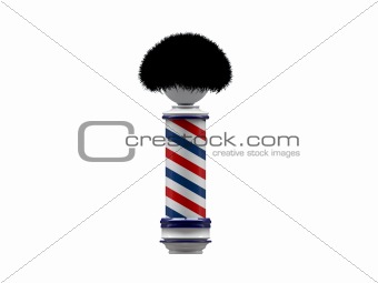 barber pole sign isolated on white background