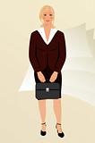 business women with case isolated