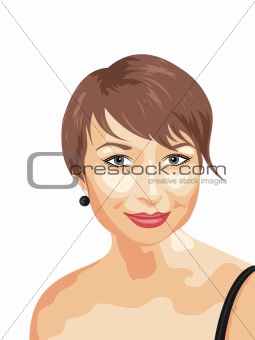 photo realistic portrait of smiling girl