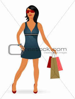 fashion shopping girl with bag