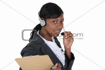 Attractive Business Woman with Headset 01