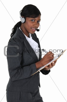 Attractive Business Woman with Headset 02