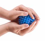 Woman hands with massage ball