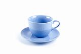 Blue cup with saucer