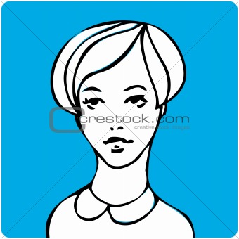 Image 3750309: Cartoon young beauty woman face one of a series of