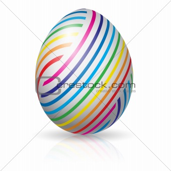 Easter egg with colorful stripes