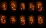 Candles numbers. Background.