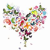 Butterfly heart, valentine illustration. Element for design
