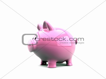 piggy bank pink isolated on white background