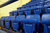 Rows of blue seats