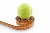 Tennis ball and  measuring tape