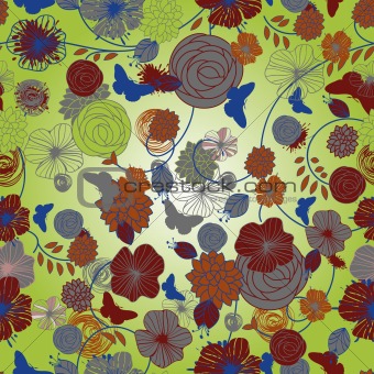 seamless abstract floral background