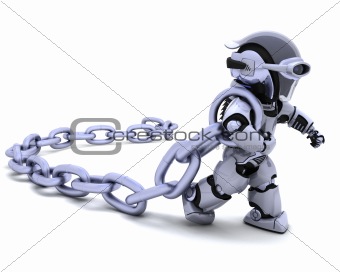 Robot holding a chain