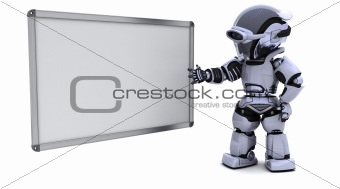 robot with blank white board