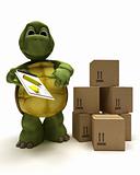 tortoise delivering a parcel