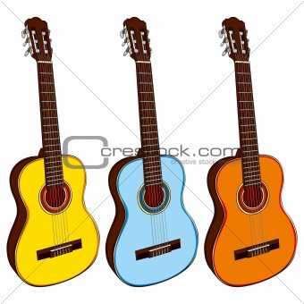 illustration of classic guitars