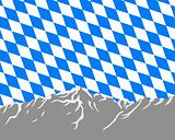 Mountains with flag of Bavaria