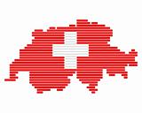 Map and flag of Switzerland