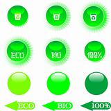 set eco green buttons
