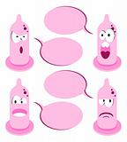 4 funny cartoon condom talking bubble speech