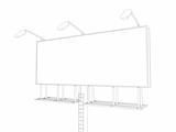 sketch billboard isolated on white background