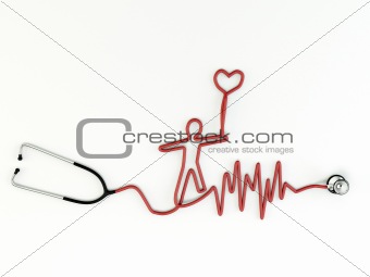 stethoscope shaped isolated white background