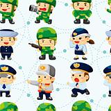 seamless police and soldier pattern