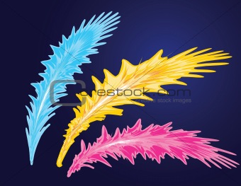 Abstract feather set