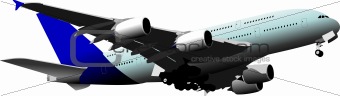 Passenger Airplanes.  Colored Vector illustration for designers