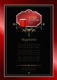 Cafe menu with red cup image. Vector illustration