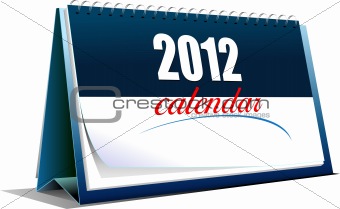 Vector illustration of desk calendar. 2012 year