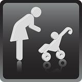 Vector Woman 3D icon with children 