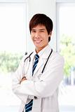 Asian young doctor with stethoscope
